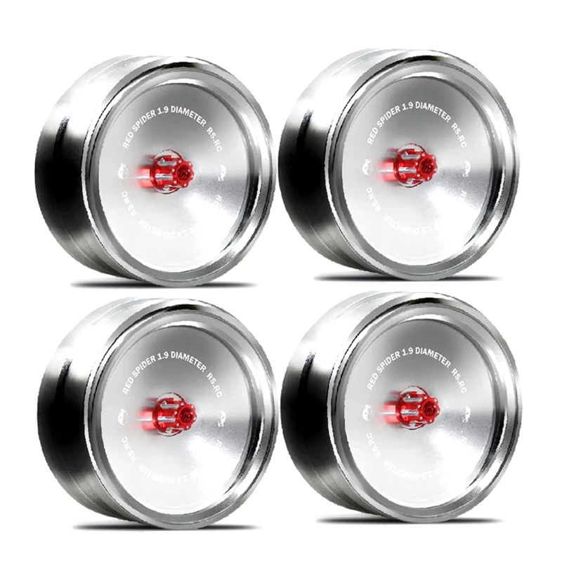 4Pcs/Set 1.9 Inch Metal Retro Mirror Wheel Hub For SCX10 TRX-4 RC Car Modification Accessories Universal