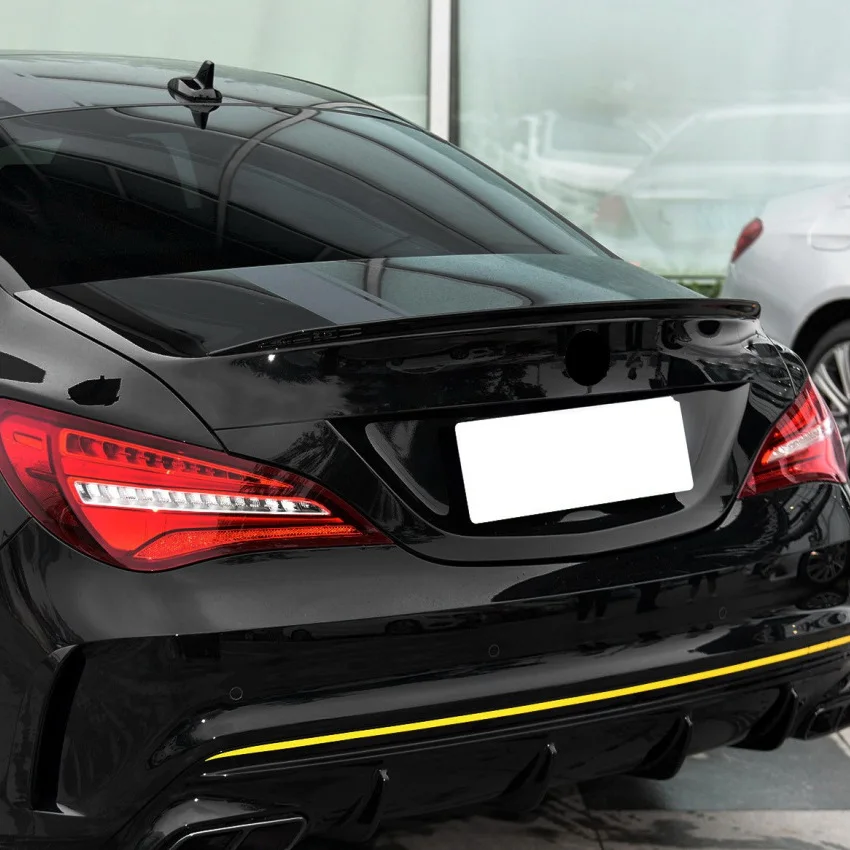 لمرسيدس بنز CLA W117 C117 ألياف الكربون لمعان أسود خلفي سبويلر الجذع الجناح 2013-2019