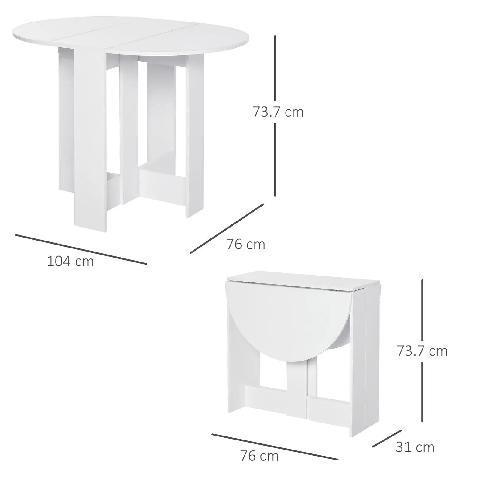 Folding Drop Leaf Dining Table Foldable Bar Table for Small Kitchen