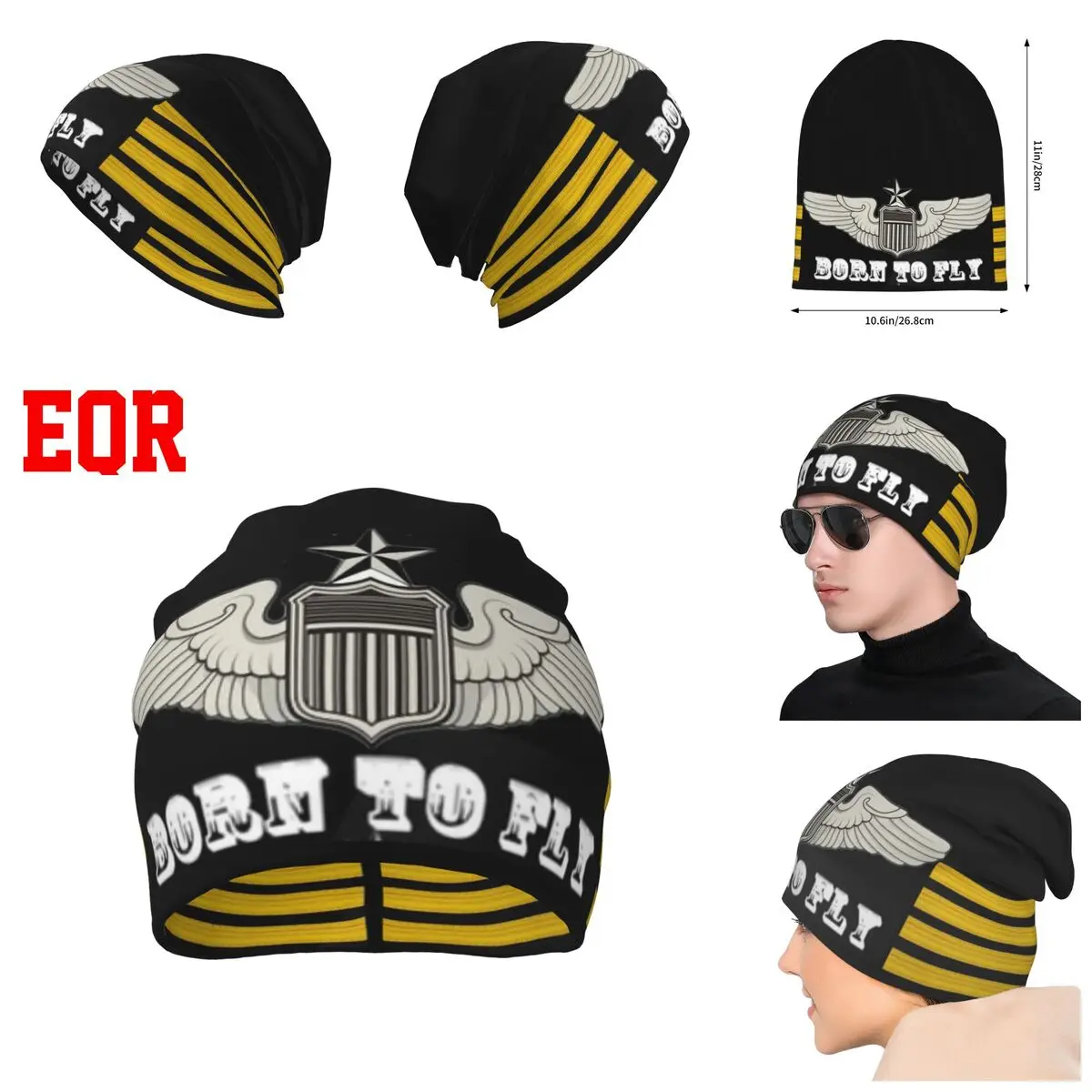 

Born To Fly Flight Pilot Unisex winter Warm Hat, Beanies Hat For Men And Women Outdoor Hat