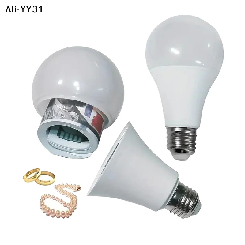 【R3A】Creative Light Bulb Storage Box Private Money Jewels Box Secret Hidden Storage Bulb Compartment Safe Container Medicine Box