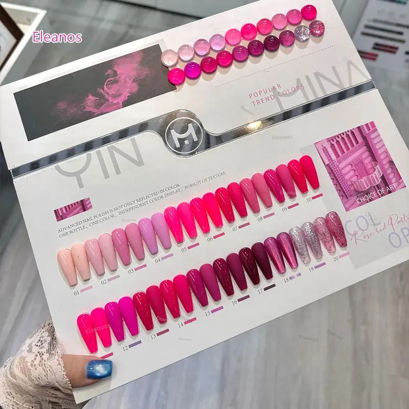 Eleanos New Rose Pink 20 Colors Gel Nail Polish Soak Off UV LED Varnish Nail Art Decoration For Nail Salon Whole Set Glitter Gel