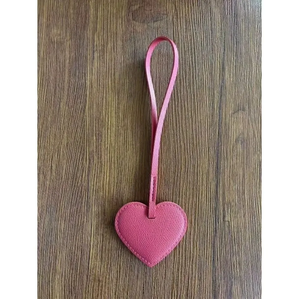 European and American Popular Peach Heart Keychain Heart-shaped Fresh Style Women's Bag Pendant Leather Bag Hanging Accessories