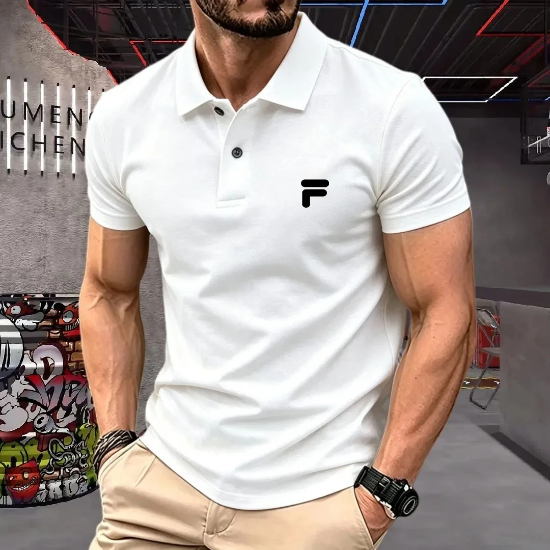 Summer new men's short sleeve T-shirt business casual comfortable sports polo shirt exquisite best-selling brand embroidered top