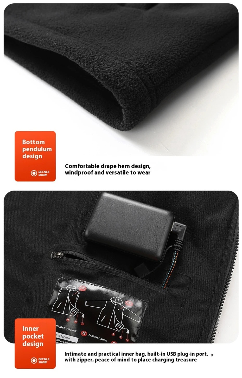 USB Heating Jacket Men Winter Electric Heated Jackets Infrared 9 Heating Areas Jacket Fashion Casual Fleece Coat Male 26 Sca88fce6475141cda22acba93cbc88afe