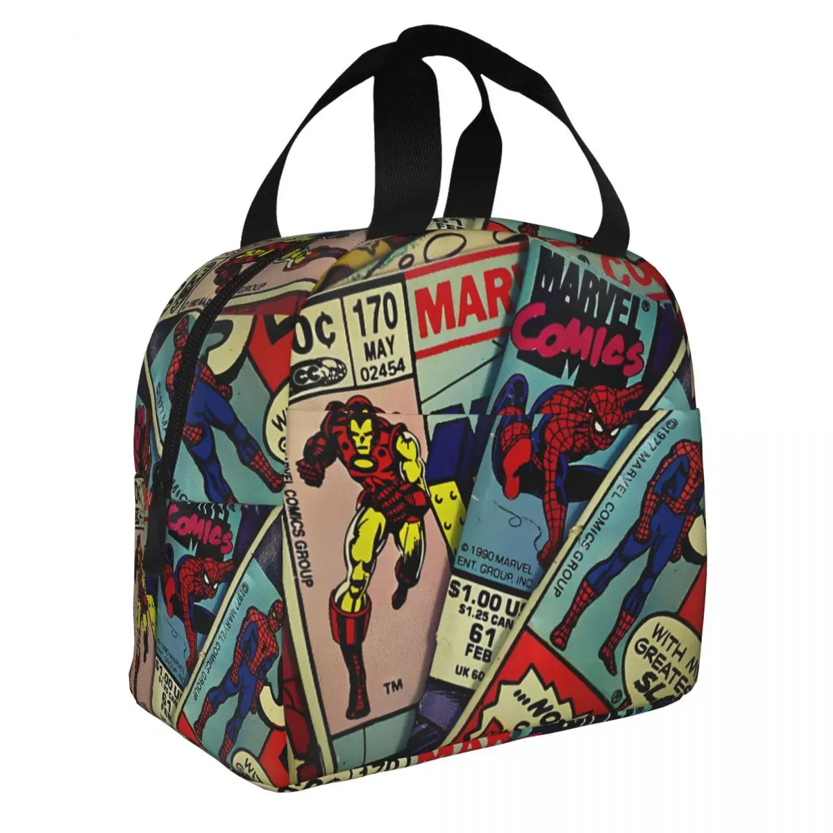 Spiderman Spiderverse Superhero Comics Insulated Lunch Bag Cooler Bag Lunch Container Portable Tote Lunch Box Girl School Picnic