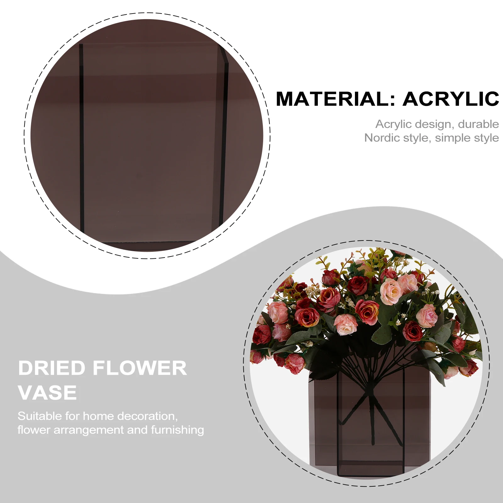 

Acrylic Vase Home Furnishing Simple Flower Container Arrangement Dried Flowers Nordic Decor Balcony Office Practical Elegant