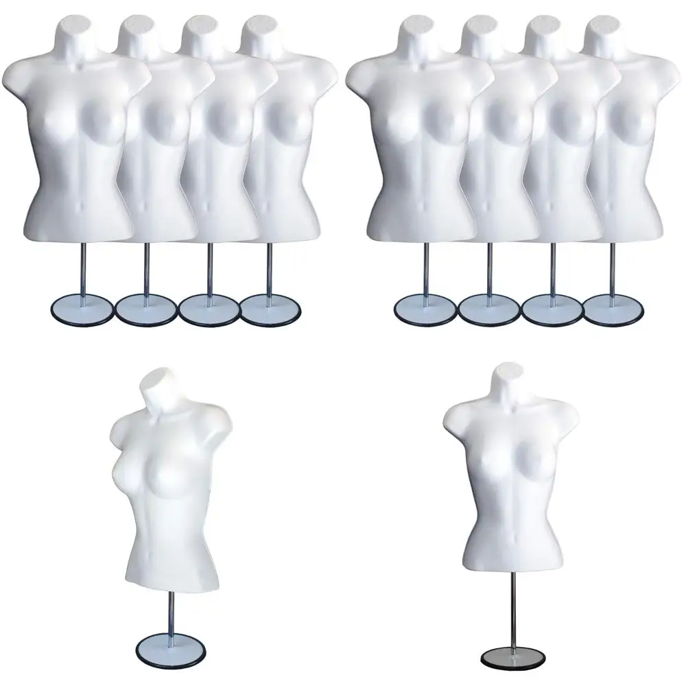 

Stackable White Mannequin Torso with Metal Stand, S-M Size for T-Shirt Displays, Craft Shows, and Design