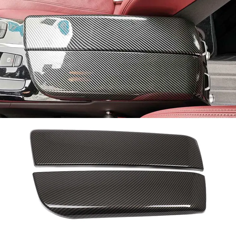 

For BMW 5 Series G30 G38 2018 2019 Interior Auto Car Styling Stowing Tidying Armrest Box Carbon Fiber Texture Protect Covers