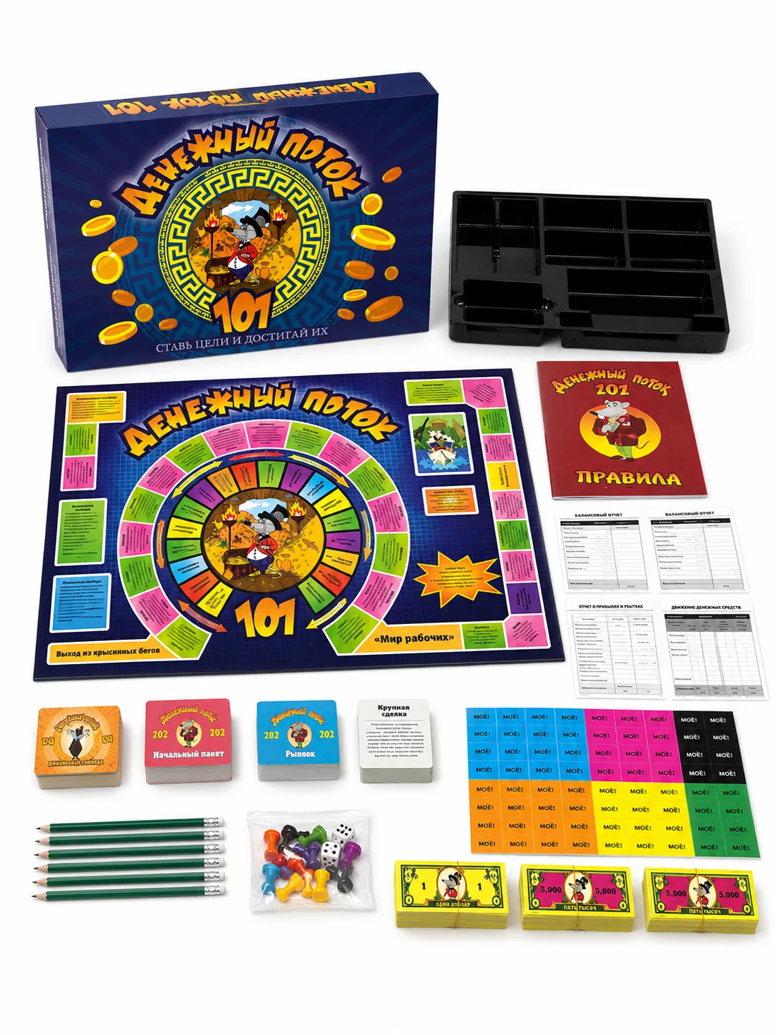 Russian Language Business Strategy Board Game, Family Economic Simulation Game, Money Management Party Game for Adults & Teens