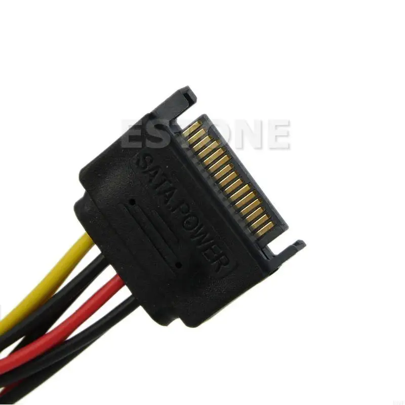 896F Hard Drive Power Motherboard Splitter 15 Pin Male to 2xSATA 15 Pin Female Transfer Splitter Extension Cable for Computer
