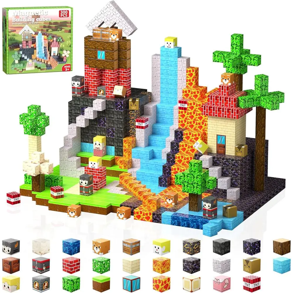 

300-Piece Multicolor STEM Building Blocks, 3D Construction Toys for Sensory Play
