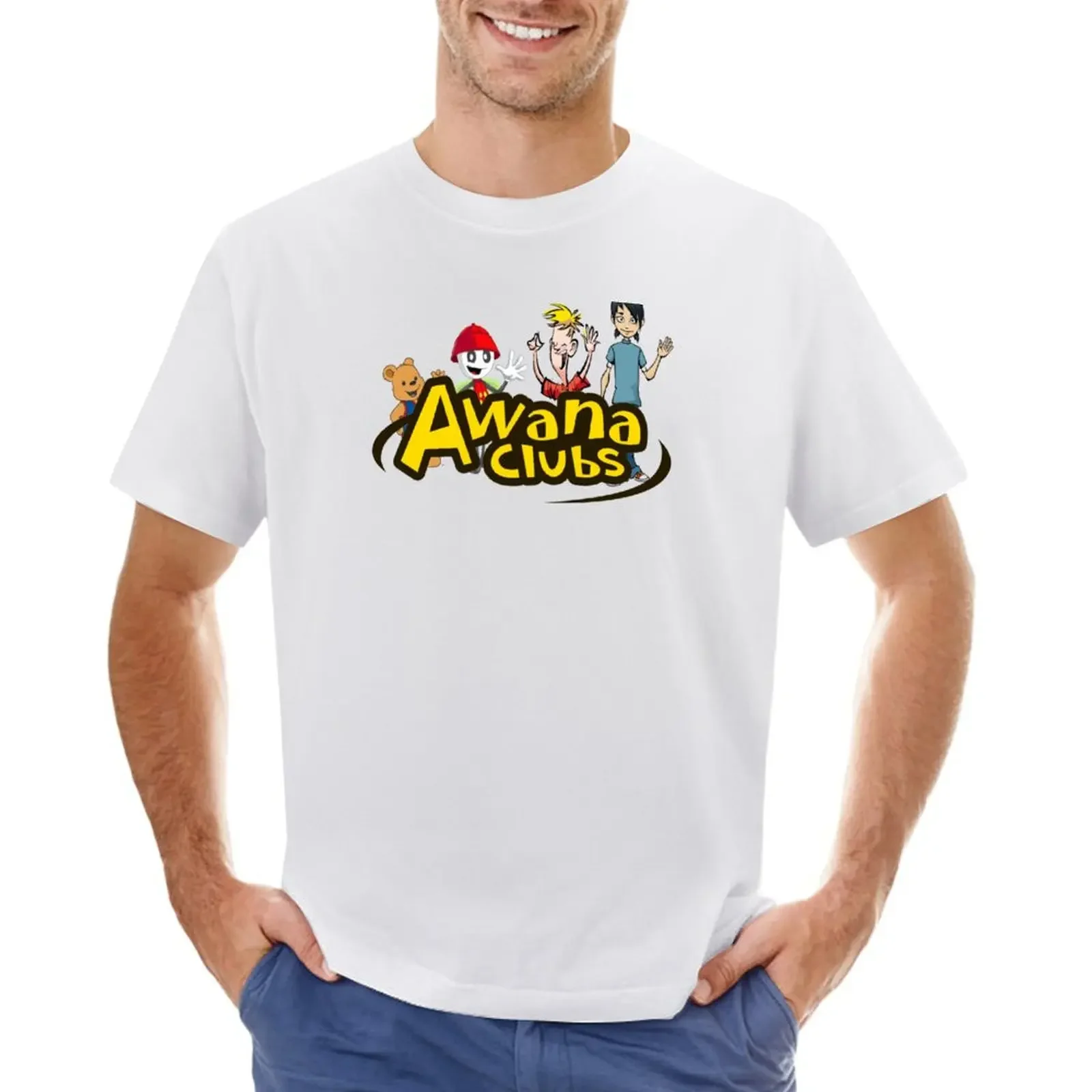 Vintage Awana Clubs T-shirt new edition vintage clothes boys whites plain t shirts men