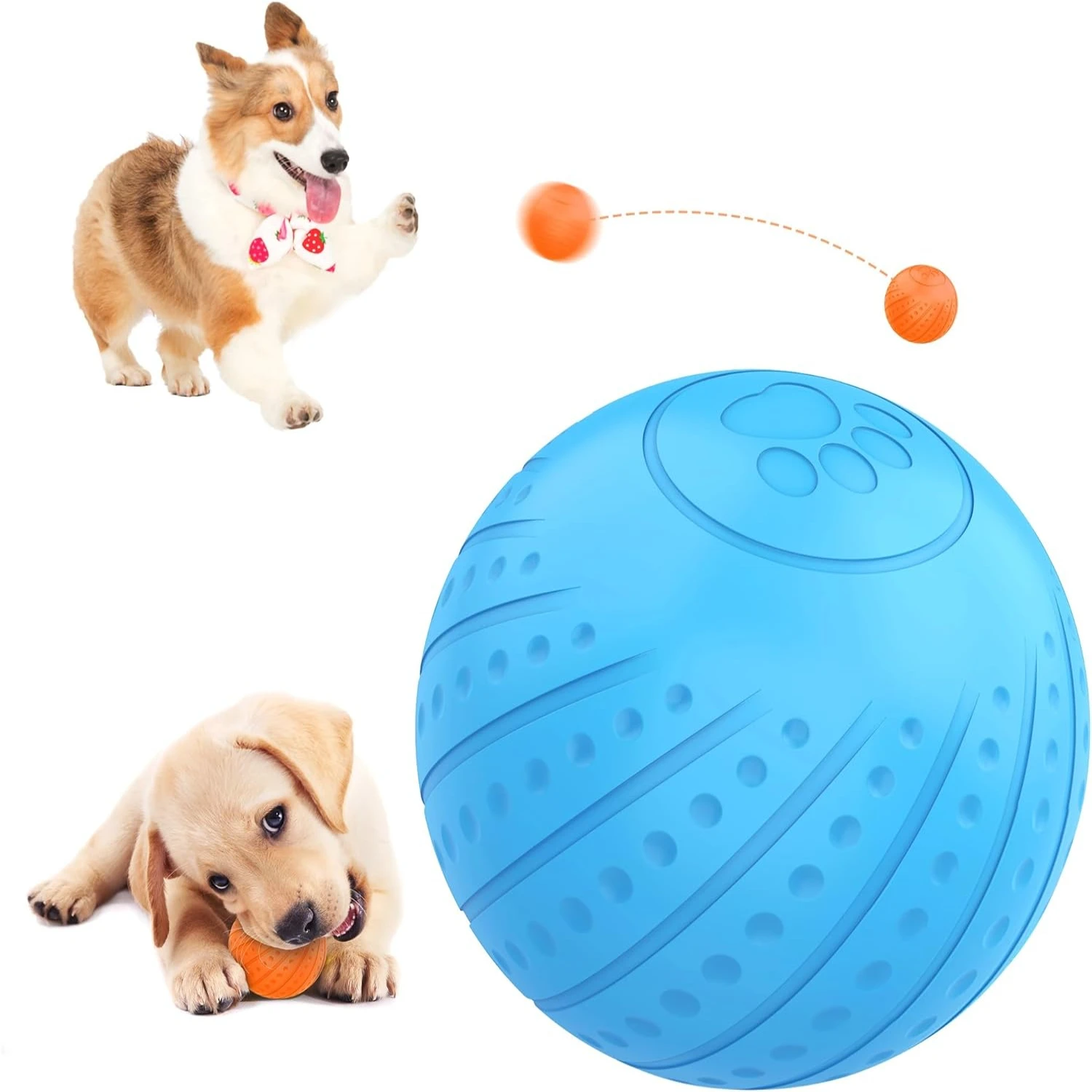 

Highly Durable Enhanced LED Dog Toy Ball for Interactive Play - Bite Resistant with Motion Activated Technology - 2 Interactive