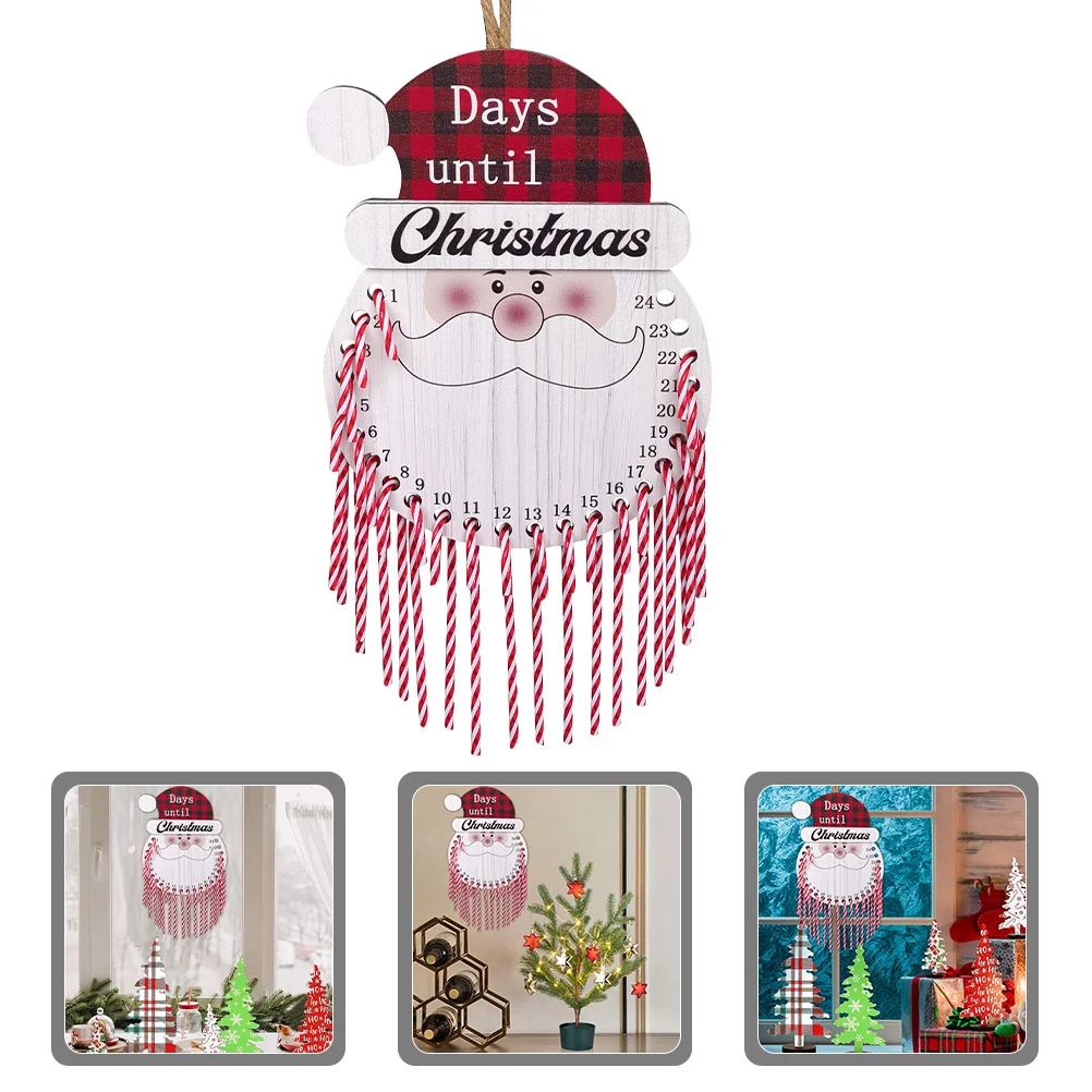 

Christmas Advent Calendar Wood Hanging Door Pendant Holiday Wall Decoration Xmas Party Decor Advent Calendar Front Door Decor