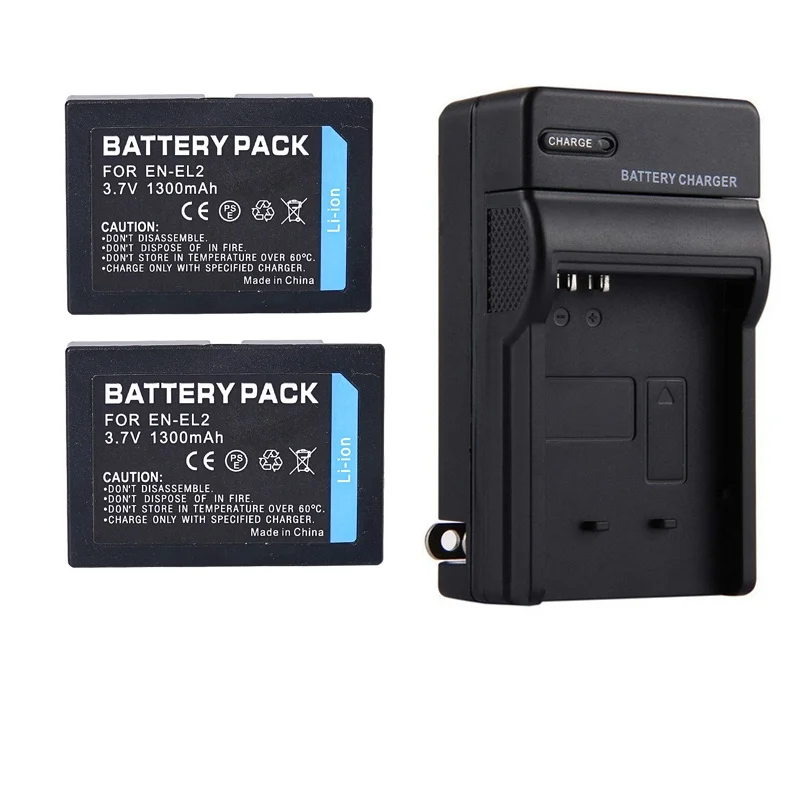 

1300mAh EN-EL2 EN EL2 ENEL2 Rechargeable Li-ion Battery For Nikon Coolpix 3500 3200 3100 2500 Camera Battery