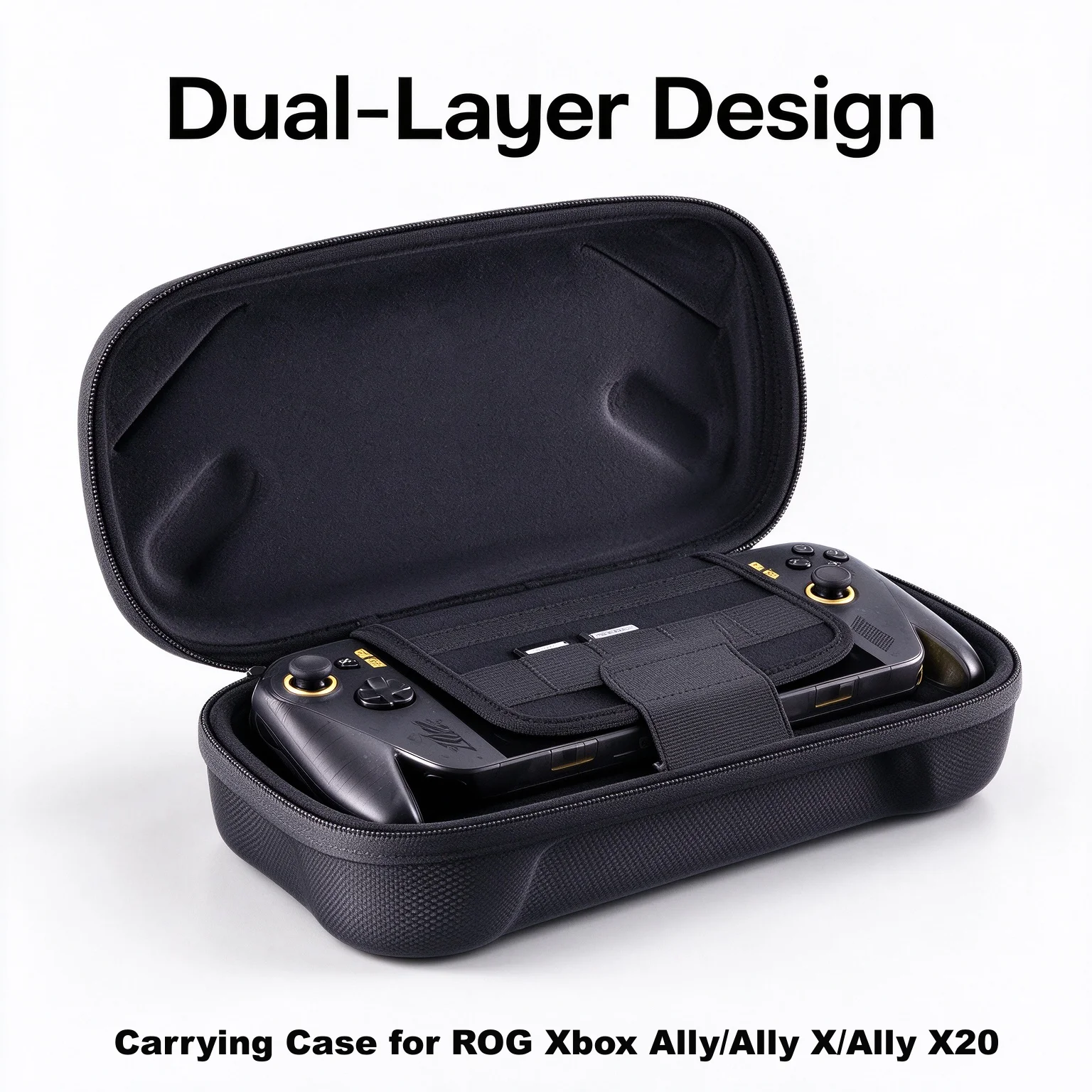Carrying Case for ROG Xbox Ally/Ally X/Ally X20 Double-Decker,Protective Shell,Portable Travel Storage Bag for ROG Xbox Ally X20