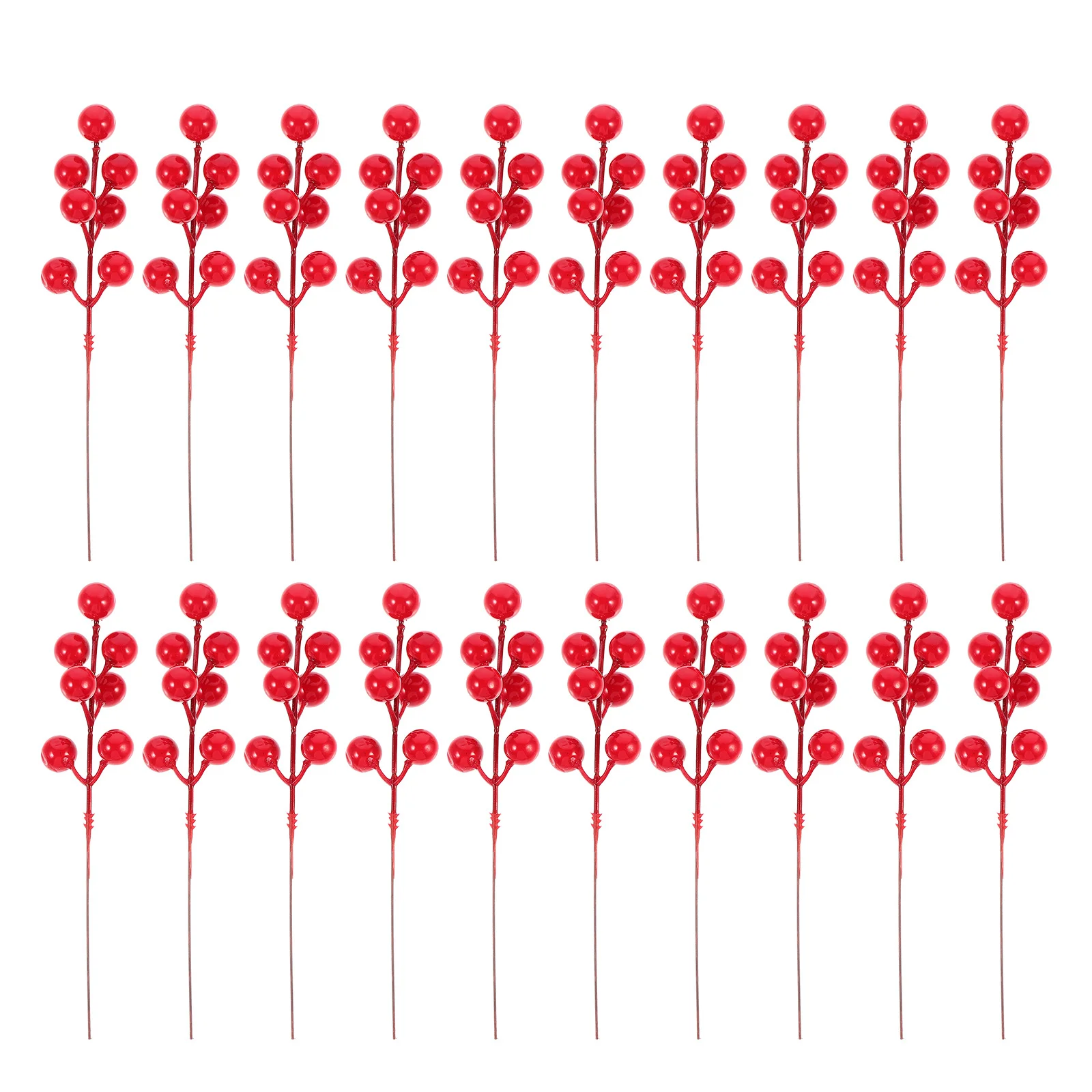 

20pcs Artificial Berry Stem Faux Holly Berries Fake Twig Stem For Christmas Party Wedding Festival Home Decoration Diy Crafts