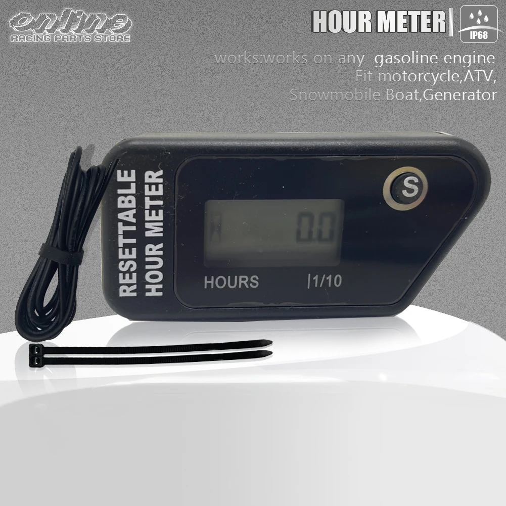 Motorcycle Meter Hour Meter Wireless Resettable Counter Motorcycle Accessories For Motorcycle ATV Motorboat Lawn Mower Generator