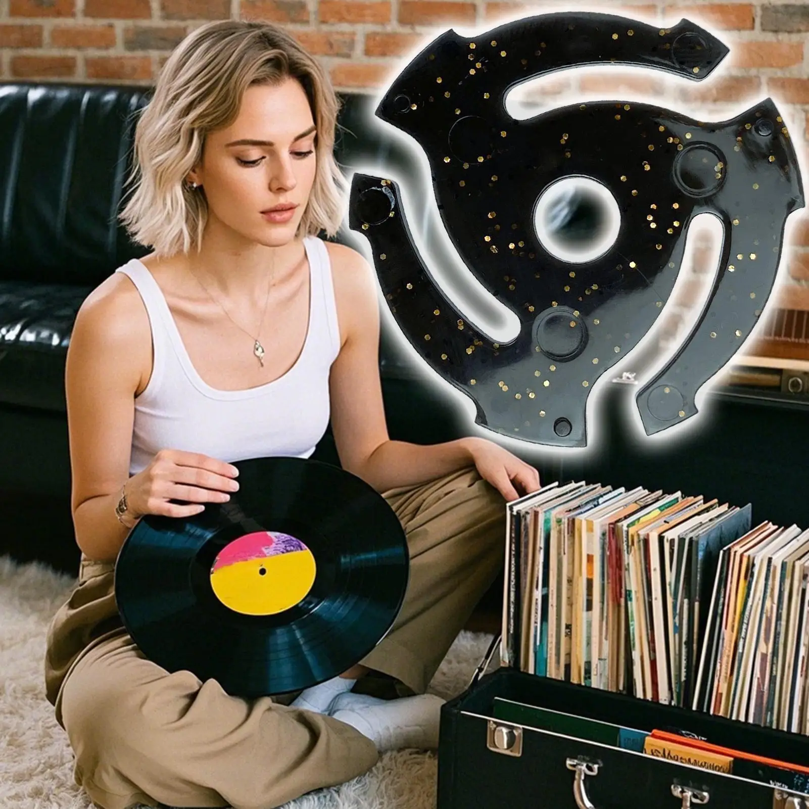 45 محول لمشغل التسجيلات 45 دورة في الدقيقة محول السجل إدراج إدراج ملحق للمبتدئين عشاق الصوت عادية الاستماع الموسيقى