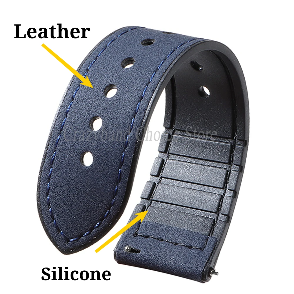 New Leather Silicone Watch Bands Sport for Tissot for Casio for Certina Straps 20mm 22mm Universal Women Men's Replace Soft Belt