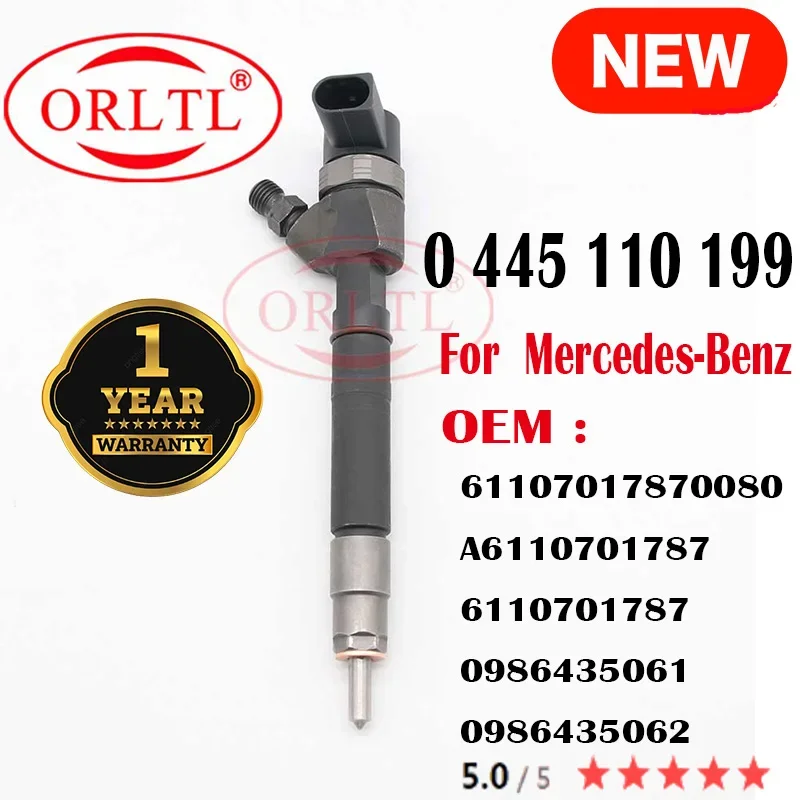 

E4M9 0445110199 A6110701787 6110701787 Diesel Fuel Injector 0 445 110 199 0445110200 For Mercedes-Benz 0986435061 0986435062