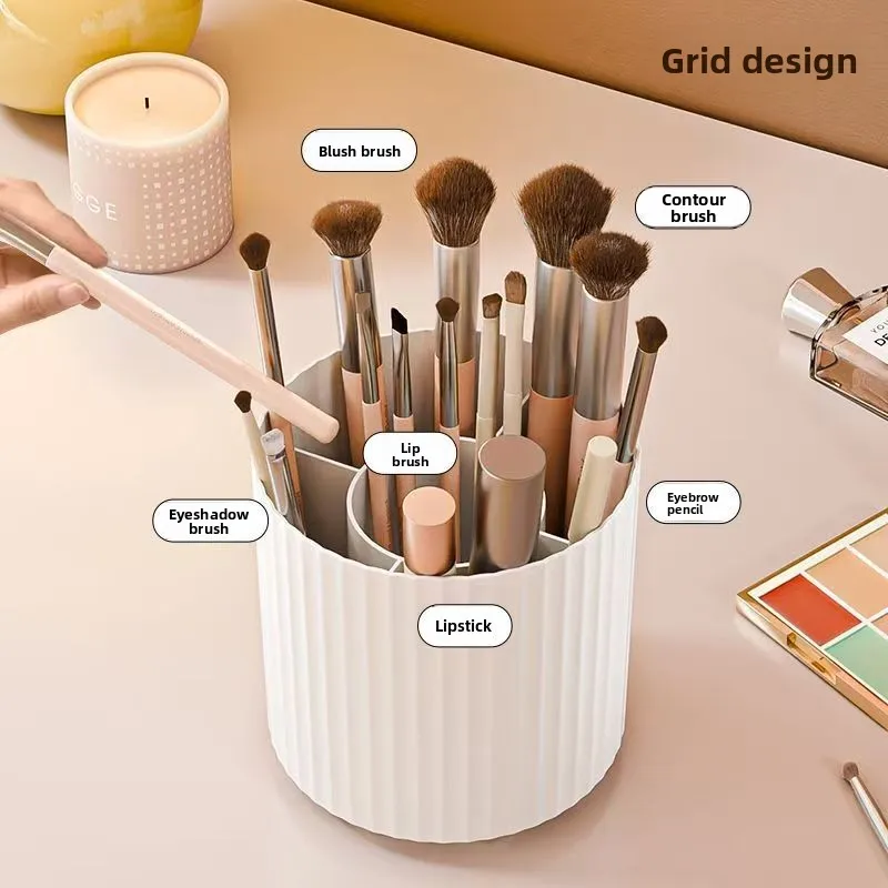 Cosmetic Organizer Large Capacity Rotating Pen Holder Dresser Makeup Brushes Lipstick Eyebrow Pencil Storage Tube