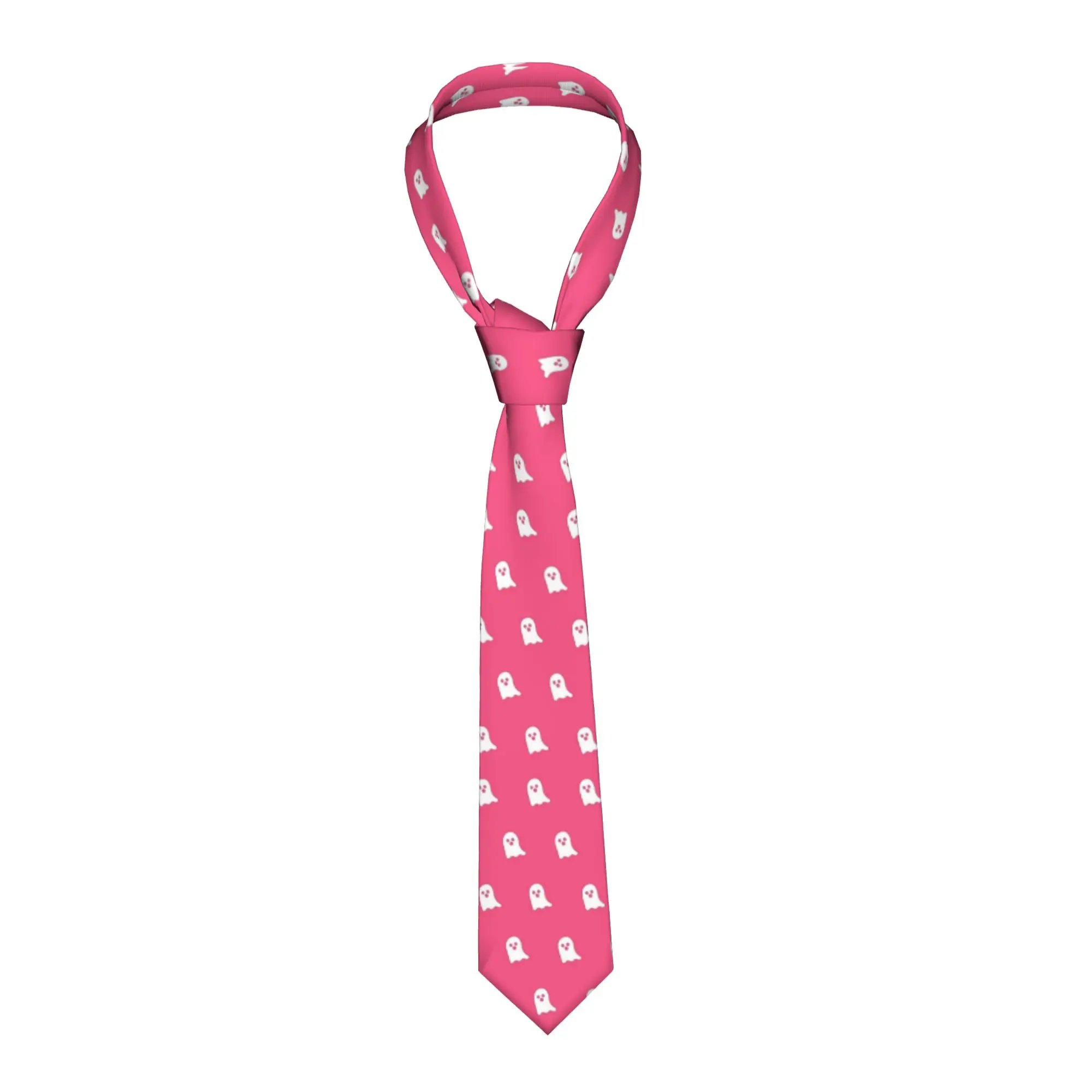 Pink Ghosts Halloween Men Women Necktie Slim Polyester 8 cm Wide  Neck Ties for Mens Shirt Accessories Gravatas Wedding Business