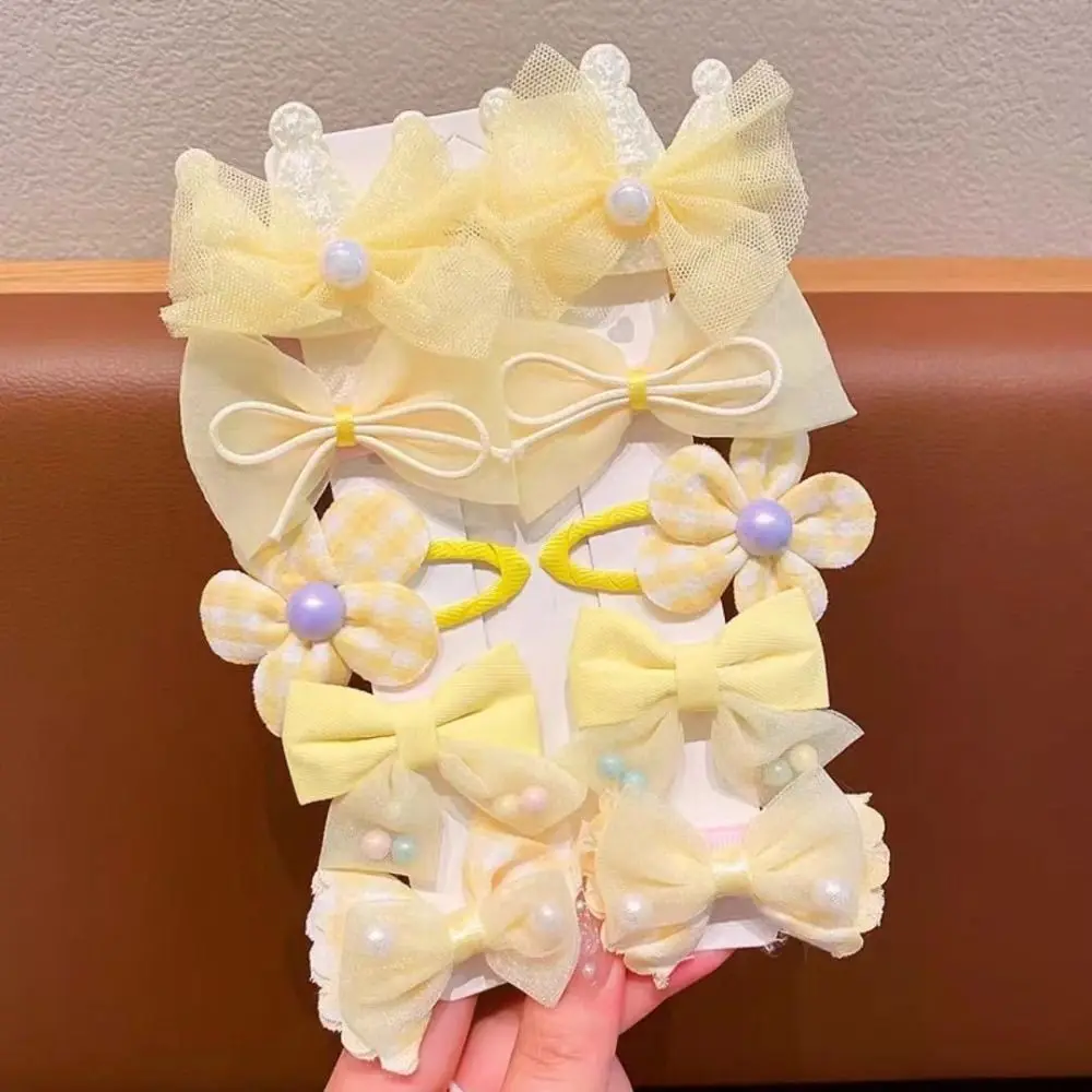 

10 шт./компл., новая милая заколка для волос с кружевным бантом, милые аксессуары для волос, головные уборы для девочек