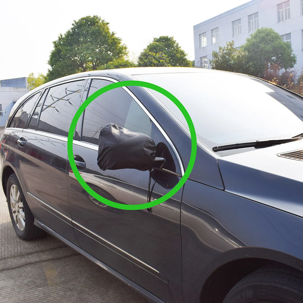 

4Pcs 33x27cm Car Side Mirror Protectors Waterproof Oxford Fabric Snowproof Anti-Scratch for Rearview Mirrors Black