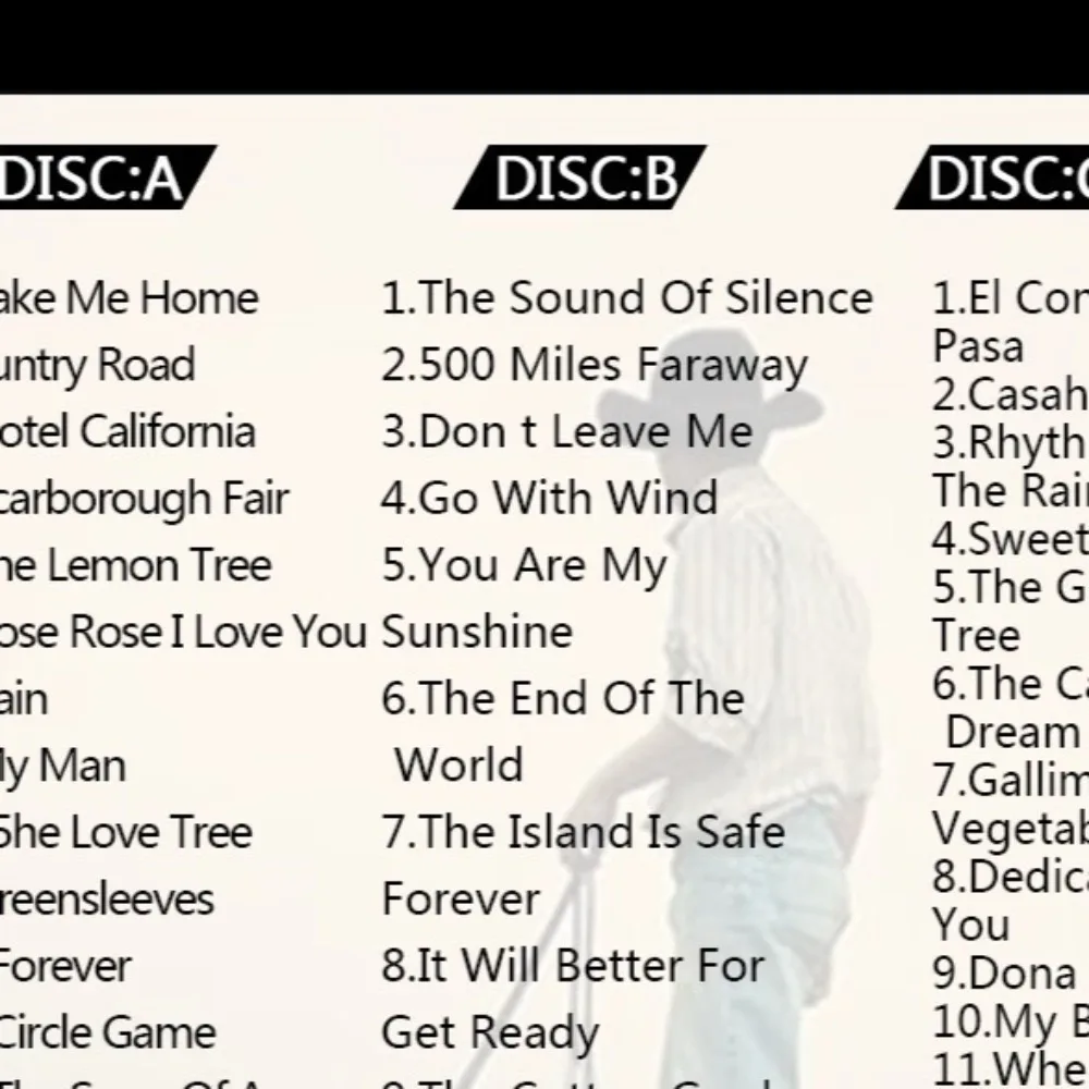 American Country Folk Classic Oldies Vinyl Style 3CD Car & Home Music Collection