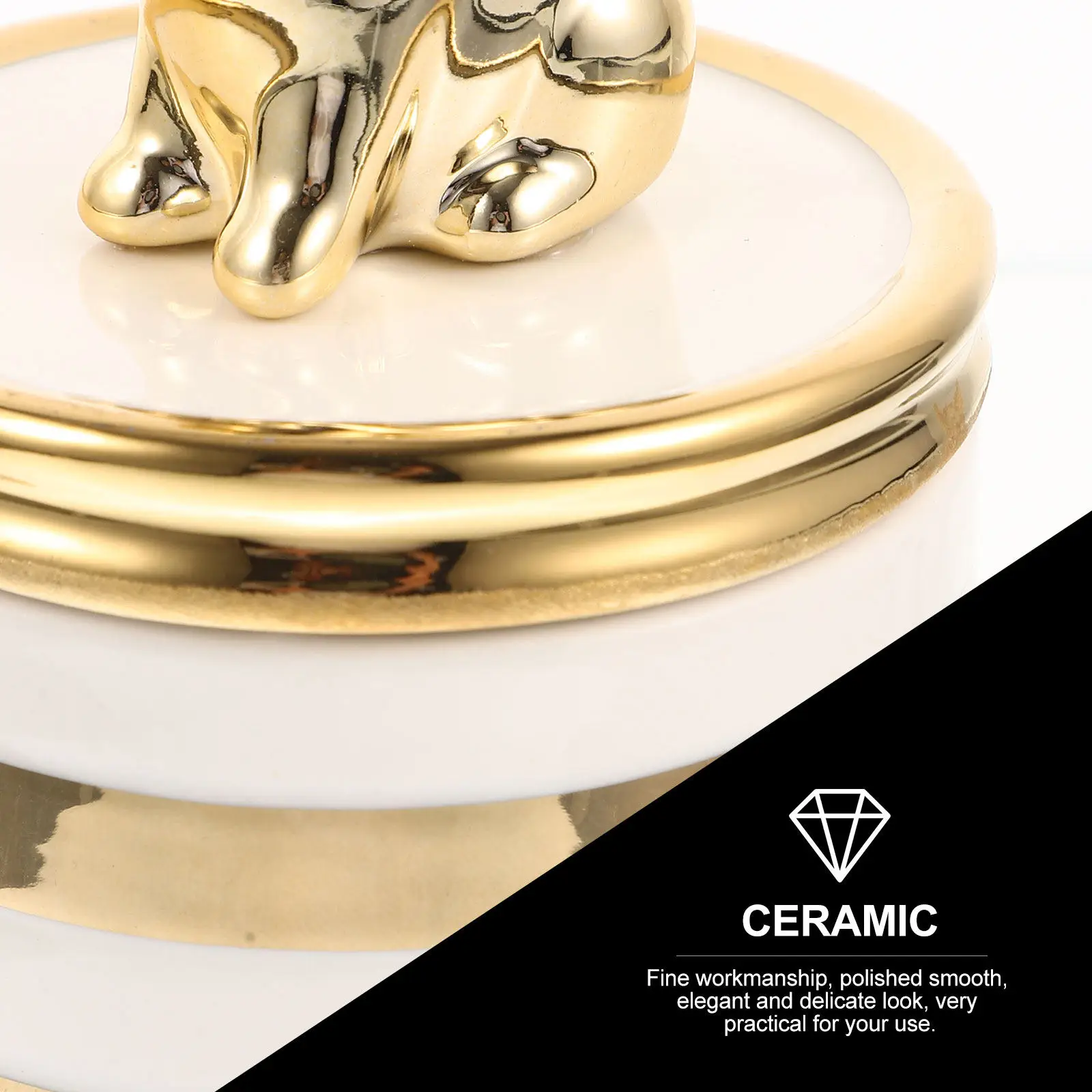 

Ceramic Animal-Shaped Jewelry Box with Removable Lid for Earrings Rings Necklaces Storage Home Decor Gift Decorative Charm