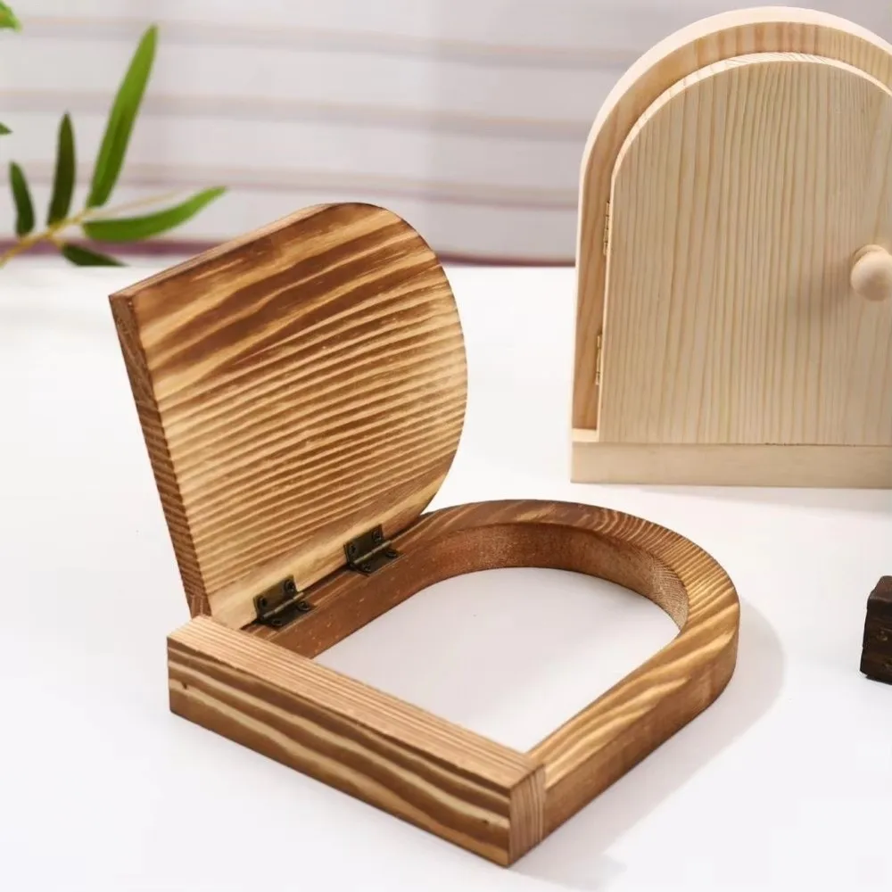 Wall Mounted Switch Protective Cover Multi-functional Door Shape Socket Decorative Frame Safety Anti-touch Wood Switch Cover