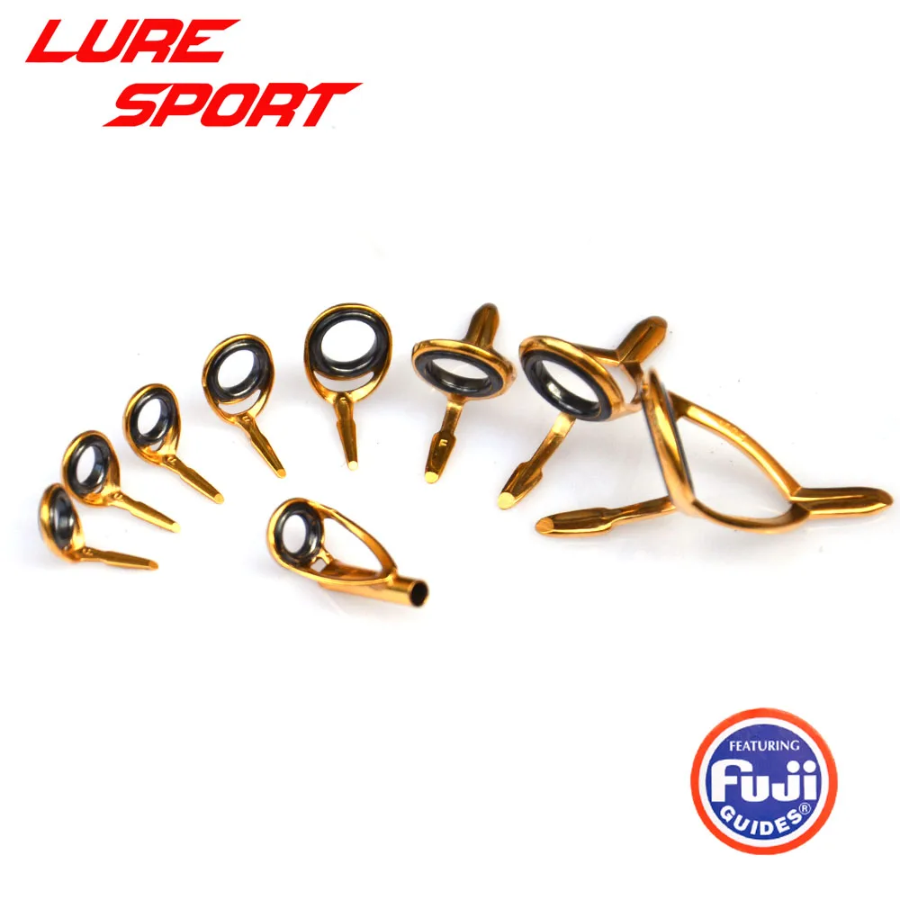 

FUJI 9PCS Gold Frame SIC Ring Guide set IGKWSG10 IGKTSG IGLGST Rod Building component Repair DIY Accessory