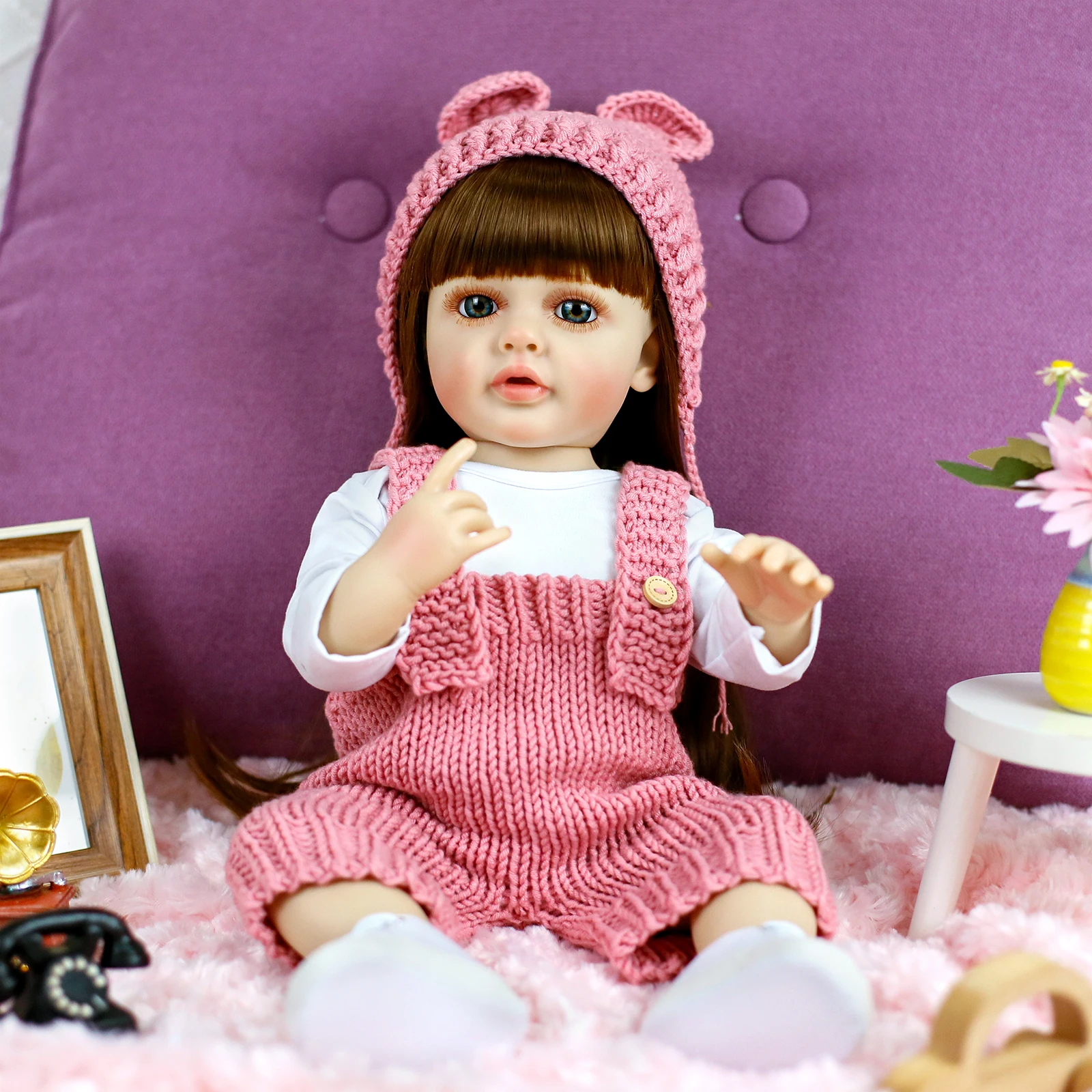 55 cm realistische baby reborn poppen siliconen full body meisje herboren peuter wasbare babypoppen prinses speelgoed voor kind kerstcadeaus