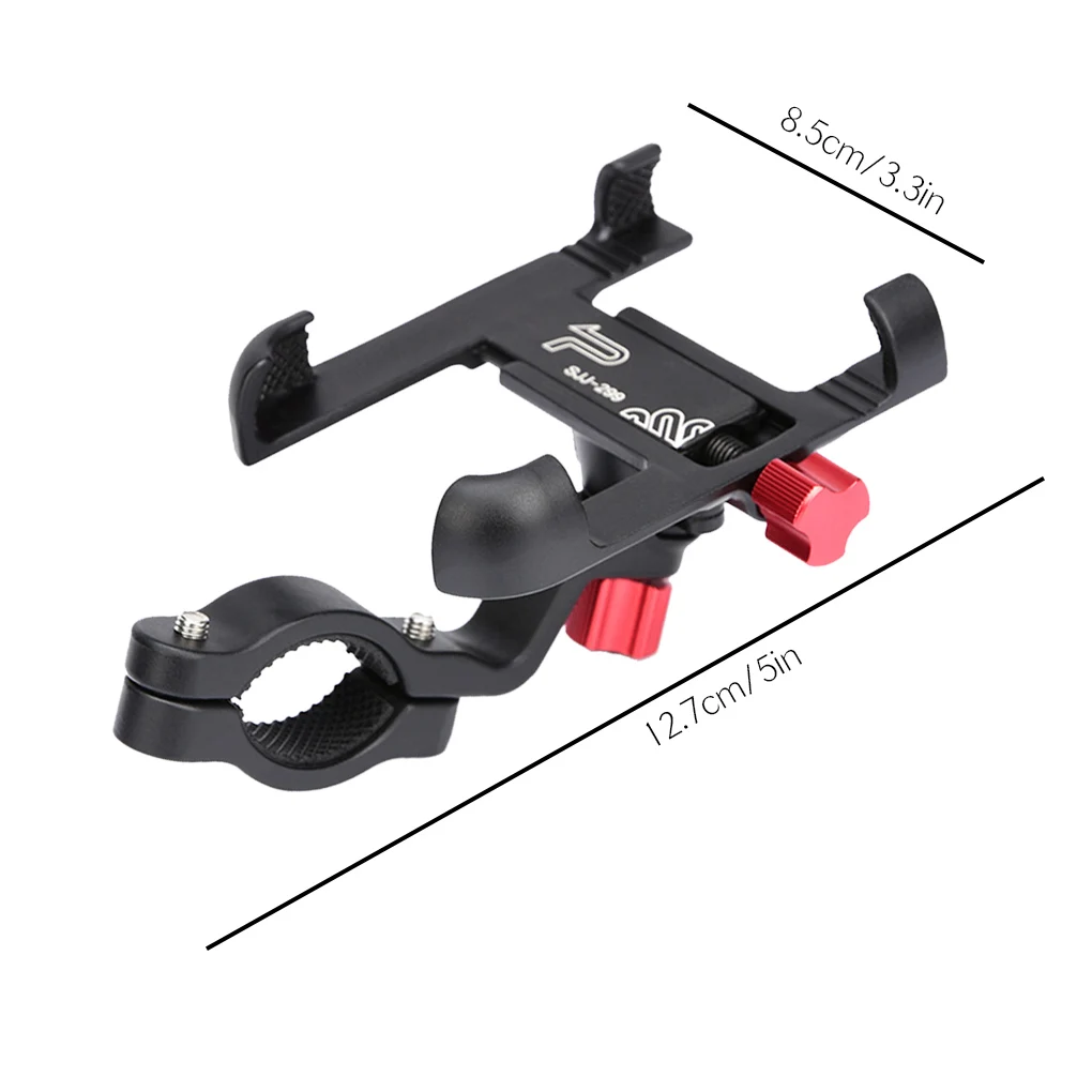 Universal Bike Phone Holder Scooter Handlebar 360 Degree Rotating Mount Mobile Phone Aluminum Alloy Clamp  Gold