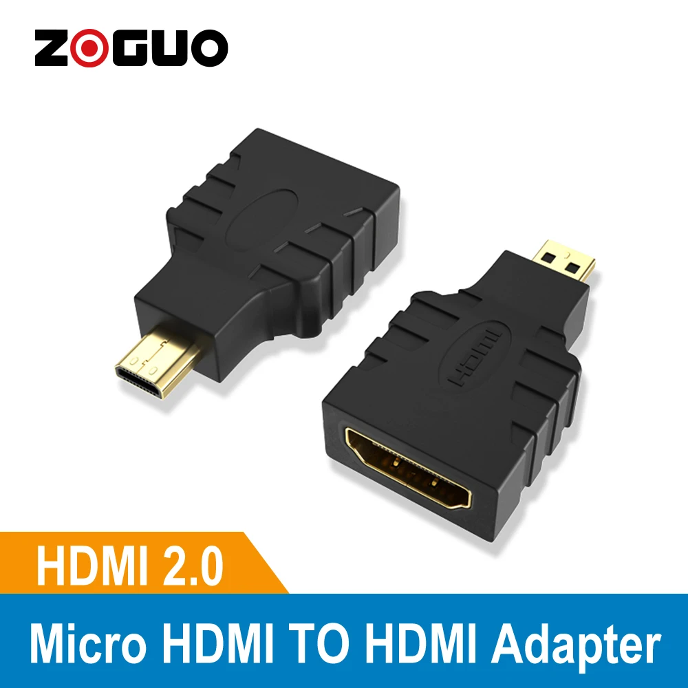 

ZOGUO Micro HDM To HDMI Adapter HDMI Female to Micro HDMI Male Connector Extender 4K HDMI Adapter For HDTV Digital Camera