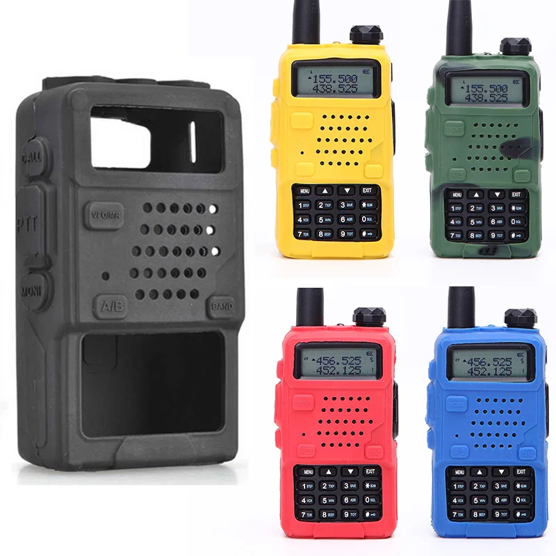 

5PCS Silicone Soft Walkie Talkie Protective Case Cover for Baofeng UV-5R UV-5RA UV-5R Plus UV-5RE UV-5RC F8+ Dustproof Case