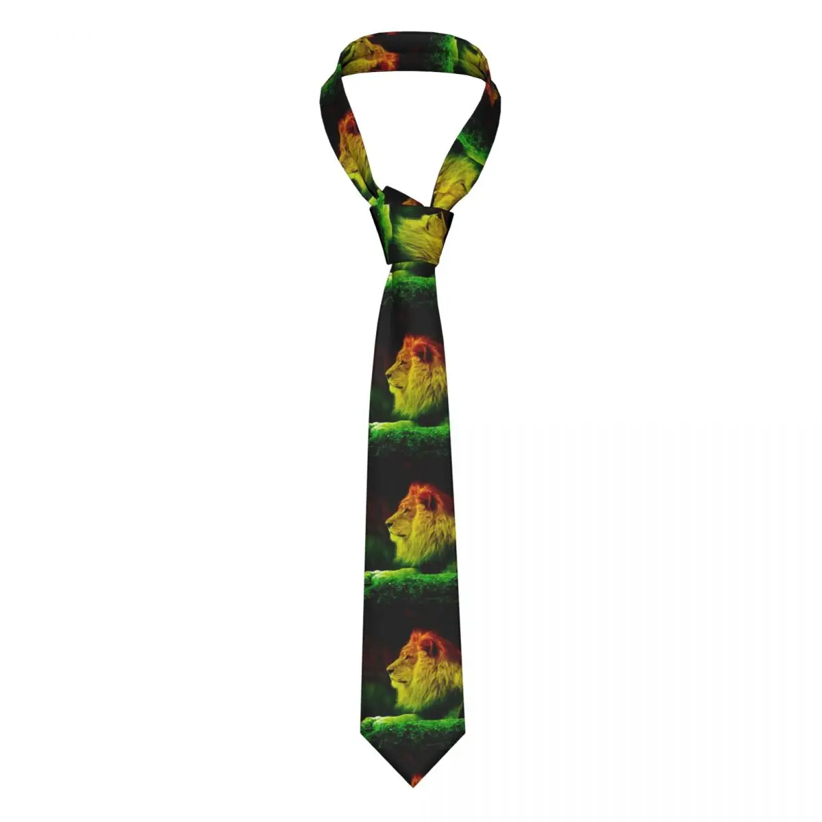 

Custom Jamaica Rastafarian Reggae Rasta Lion Ties Men's Fashion Silk Jamaican Proud Neckties for Wedding