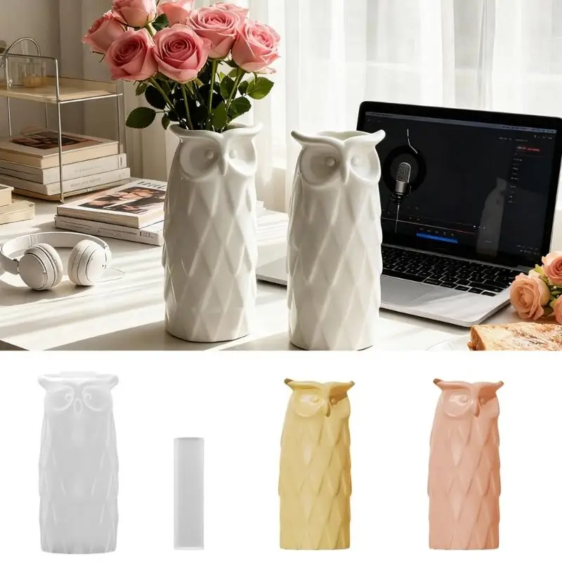 652F Elegant Owl Silicone Casting Template For Handmade Decorative Container Art