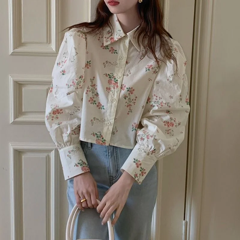 Summer Short Long Sleeve Shirt Blouse Vintage Clothes for Women Tops Shirts Blouses