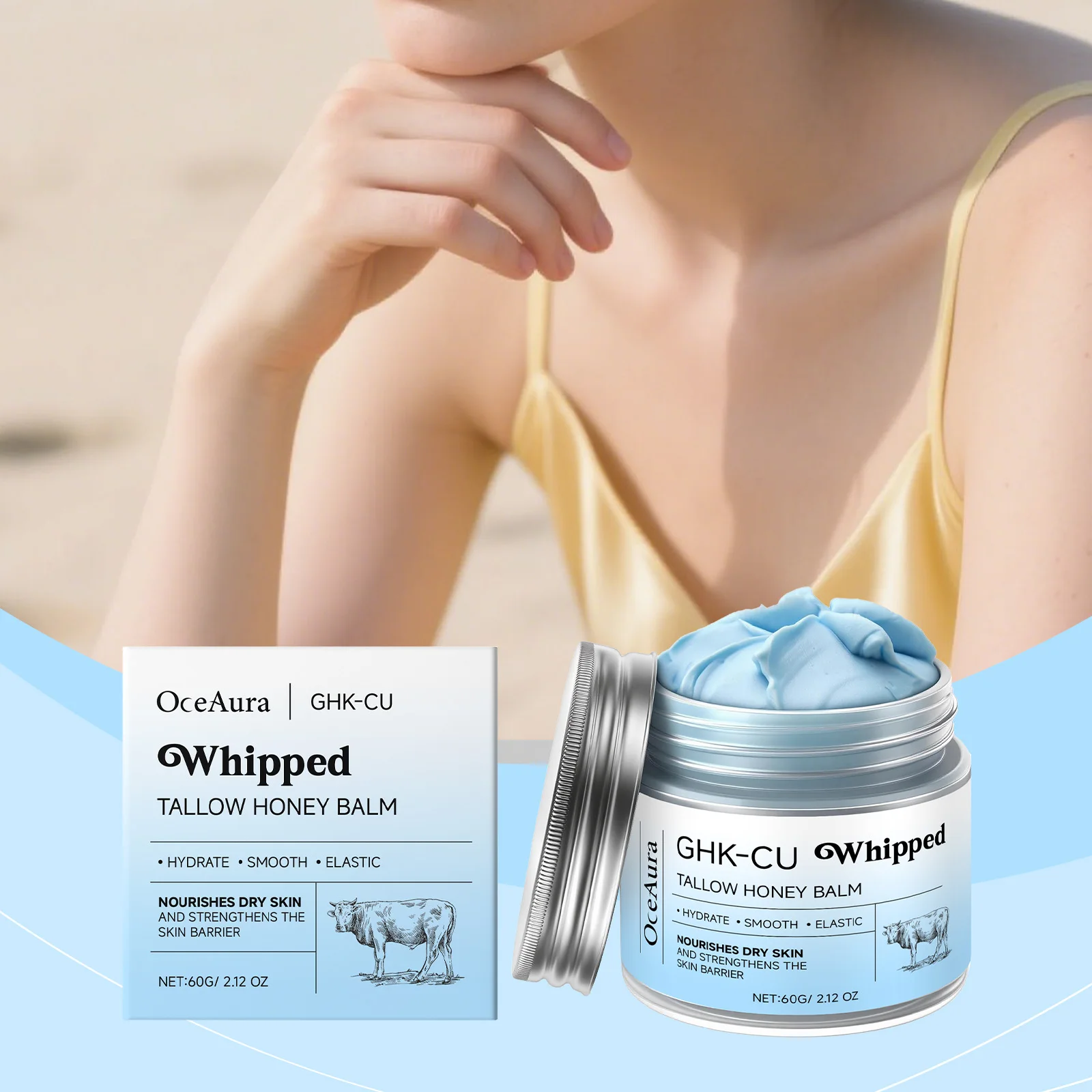 Whipped Beef Tallow And Honey Balm Moisturizing Beef Tallow Face Cream Body Lotion Grass Fed Grass Finished Face Cream Skin Care