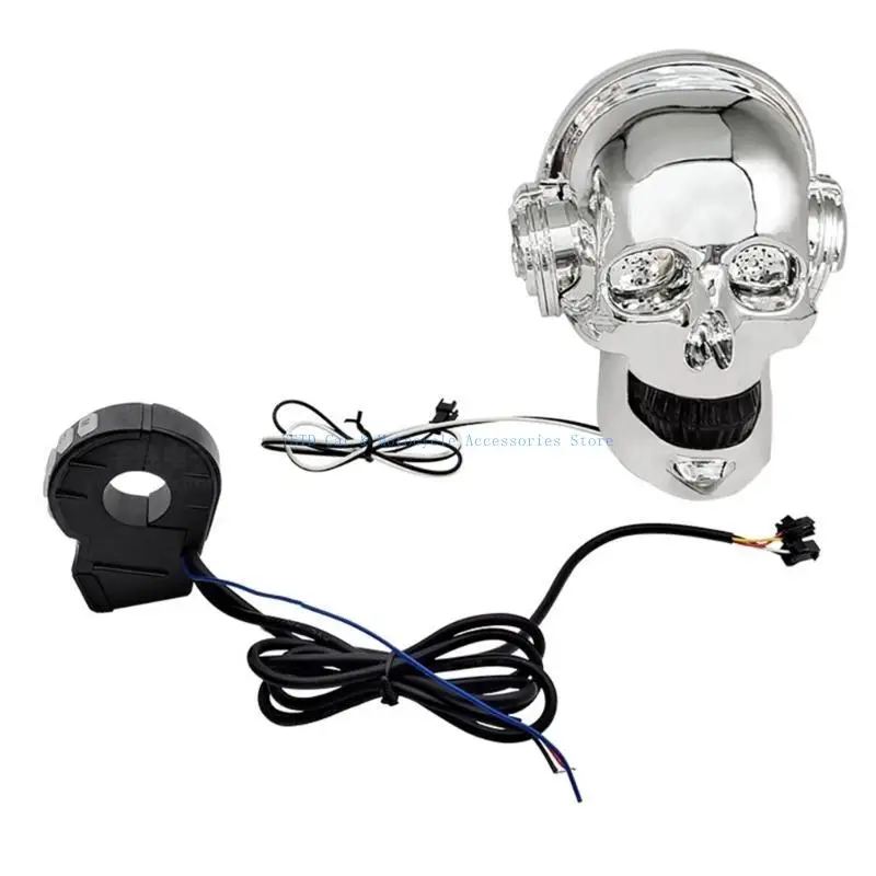 L5BC Motorcycle Speaker Motorbike Stereo System Stereo Amplifier Speaker Waterproof Skull Subwoofer MP3 Player Radio System