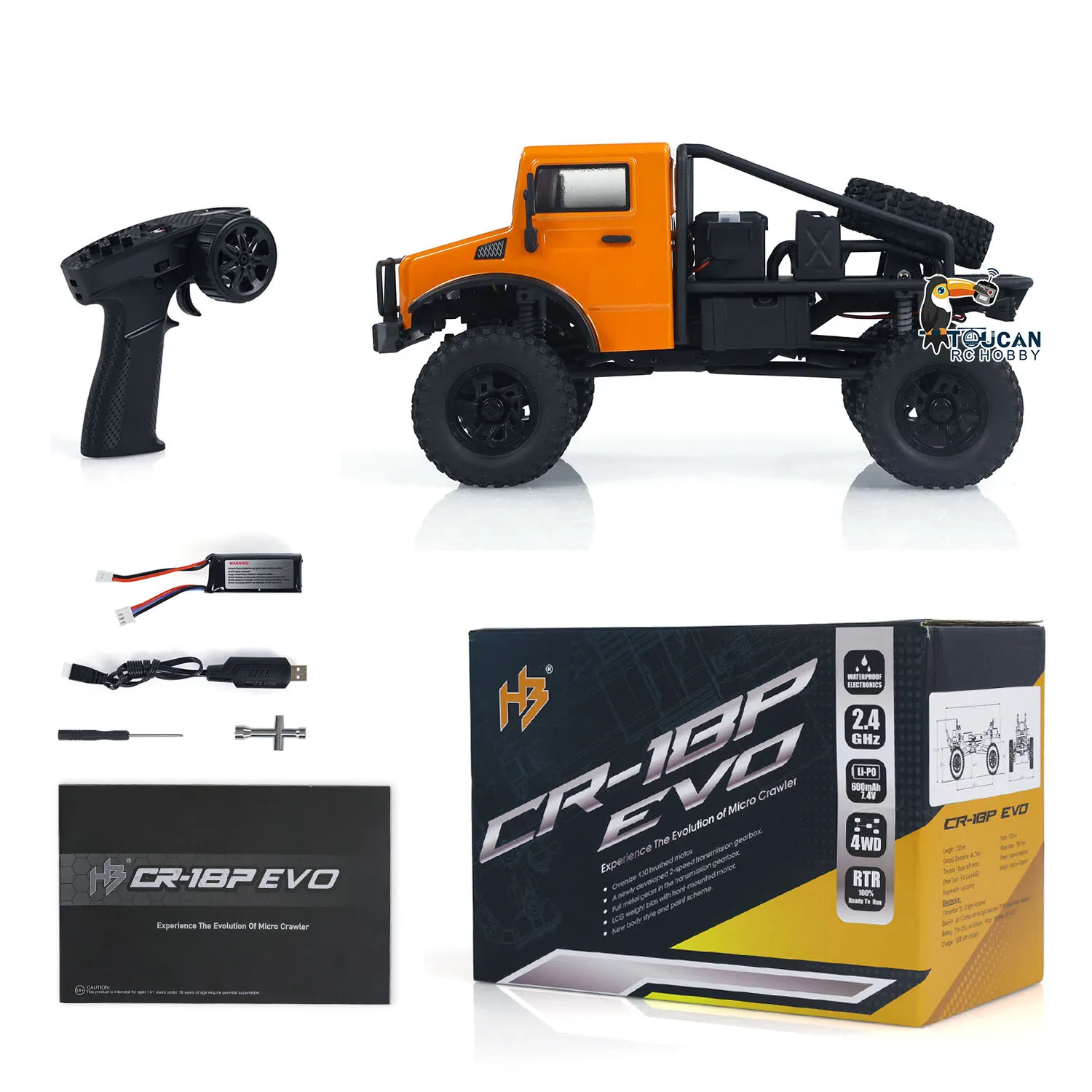 1/18 RC ロックオフロード車ワイヤレス 4WD クローラー車 HobbyPlus CR18P オフロードアドベンチャーディスプレイモデル TH24027-SMT7