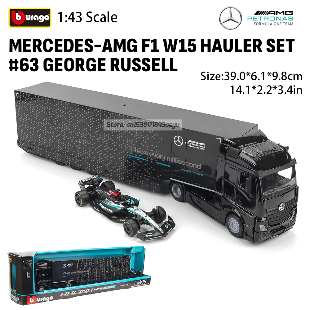Bburago 1:43 2024 F1 M Mercedes-AMG F1 W15 مجموعة هولر # 63 جورجروسل فيراري SF24 # 16 سلسلة ألعاب نموذج سيارة مصبوبة من سبيكة السيارة #3