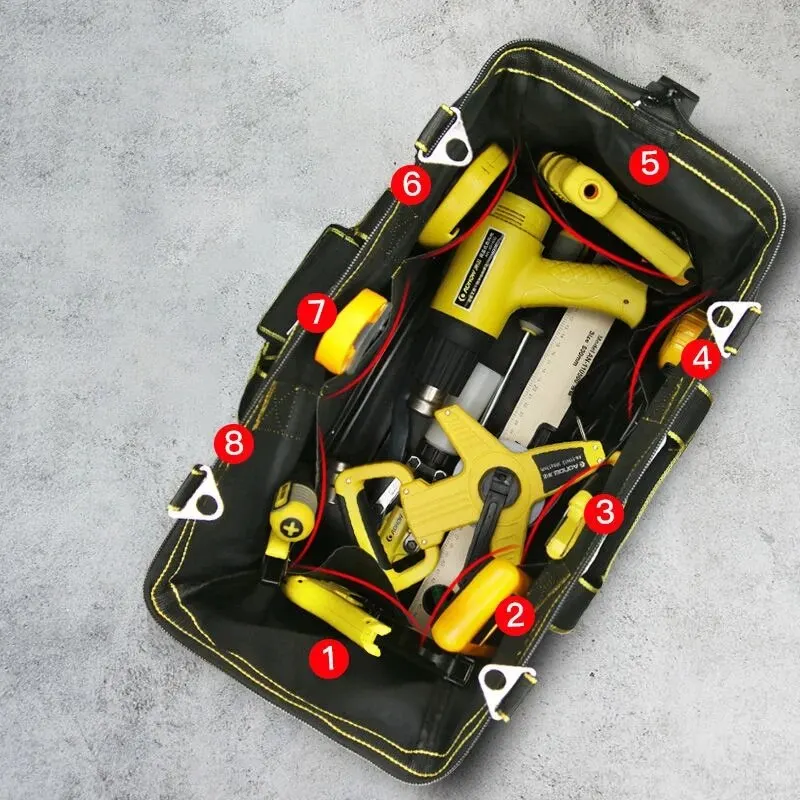 Plastic Bottom Tool Bag Yellow Big Size Large Capacity Waterproof Wear Resistant 23in Electrician Tool Bag Organizers Workbox