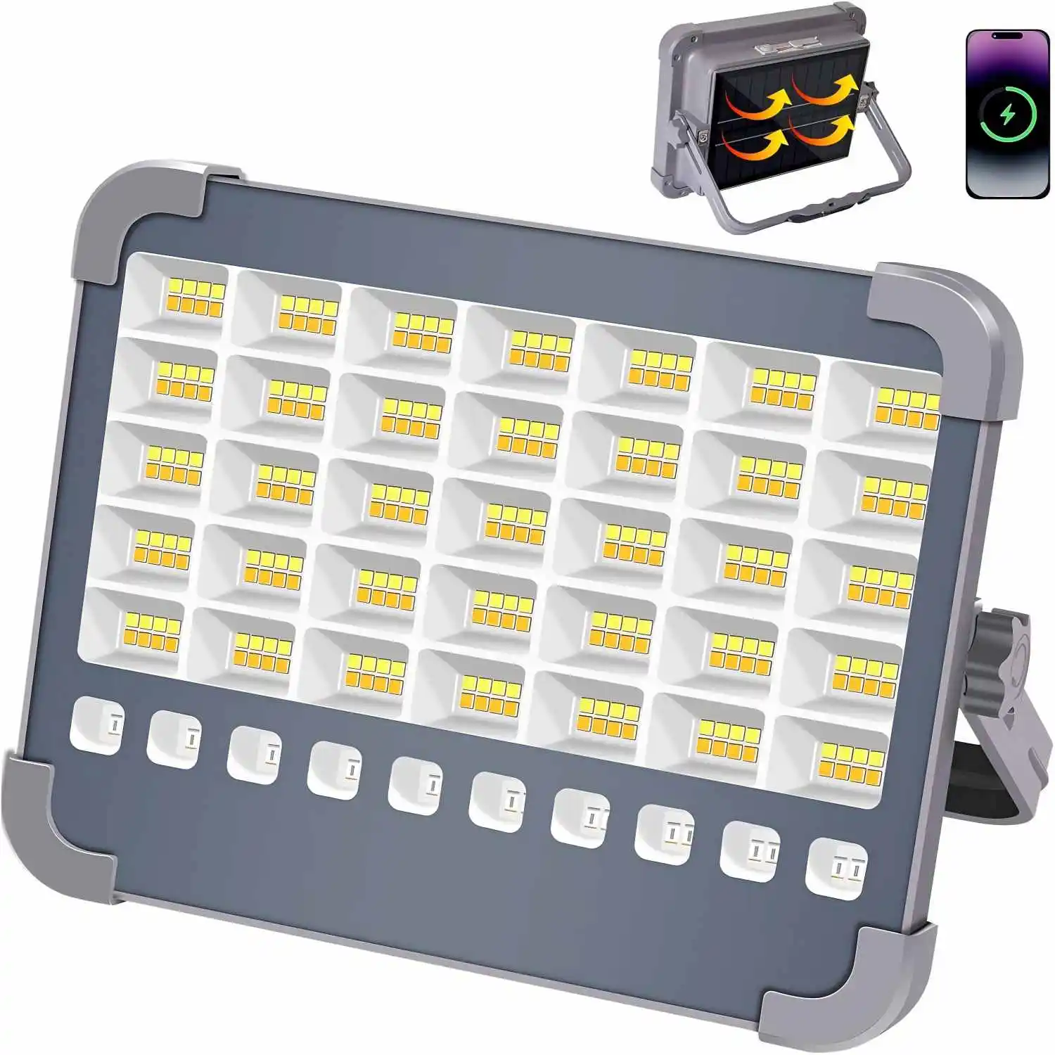 

Светодиодный рабочий фонарь 100 Вт Портативный светодиодный рабочий солнечный фонарь 10000LM с 5 режимами освещения для экстренной помощи, кемпинга