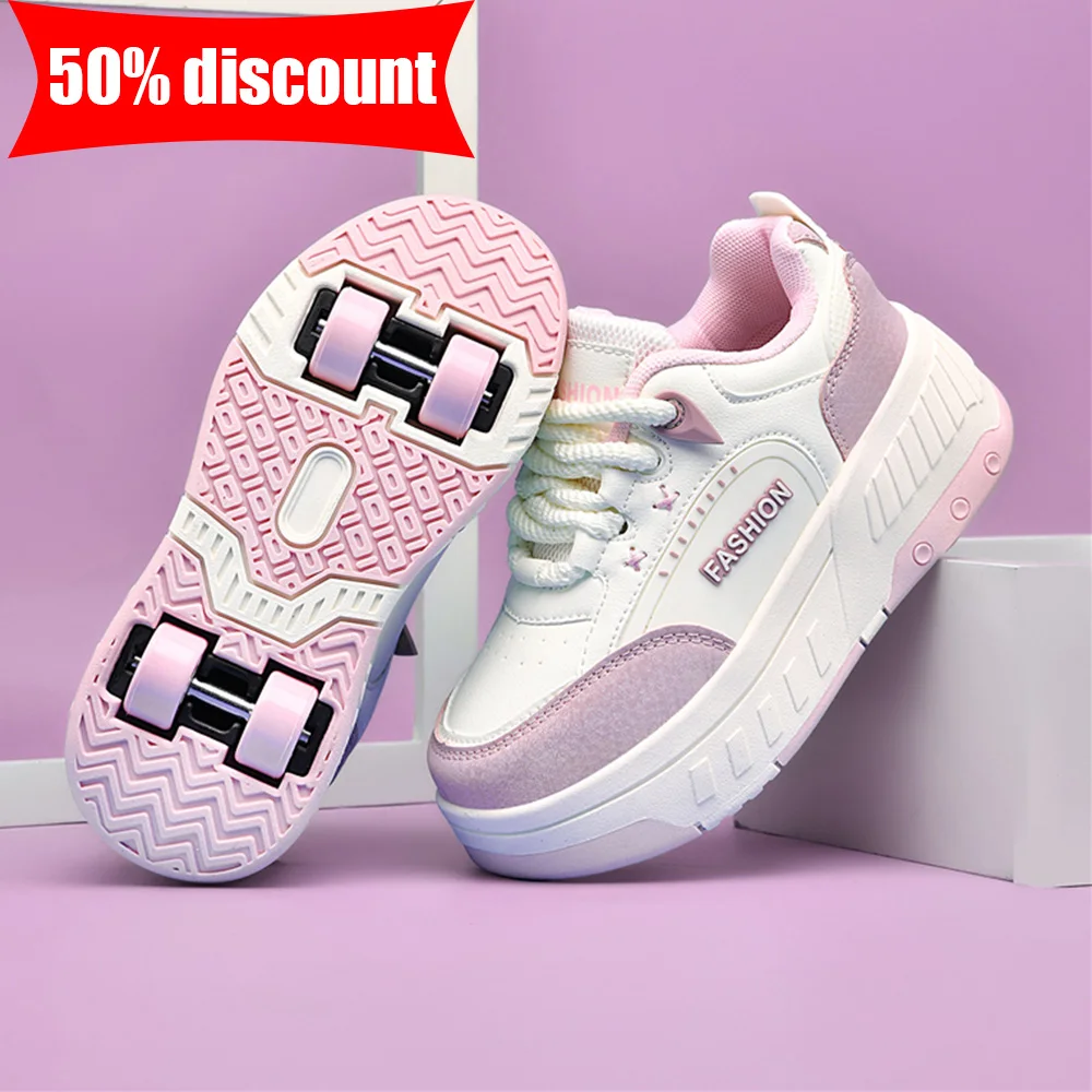 

Childre Roller Skates Girls Four-wheel Wear Resistant Detachable Outdoor Sports Comfortable Entertainment Wheel Shoes for Kids