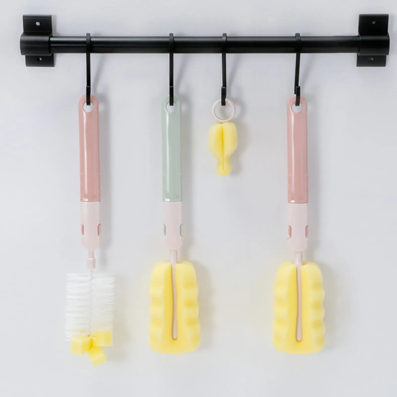 

Набор из 1 щетки для детских бутылочек с длинной ручкой, нескользящей рукояткой, вращением на 360°, силиконовым очистителем для соломинок и сосок, для PPSU