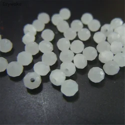 Isywaka Non-hyaline White Color 3*4mm 125pcs Rondelle  Austria faceted Crystal Glass Beads Loose Spacer Round Beads for Jewelry